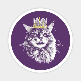 Long Live the King Grafitti Cat Face Magnet